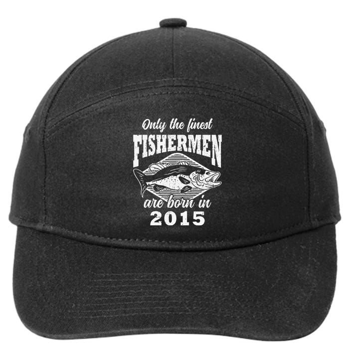 8th Birthday 8 Years Old Fishermen Fishing Born 2015 7-Panel Snapback Hat