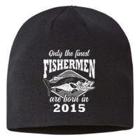 8th Birthday 8 Years Old Fishermen Fishing Born 2015 Sustainable Beanie