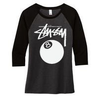 8 Ball Women's Tri-Blend 3/4-Sleeve Raglan Shirt