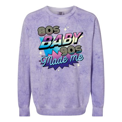 80s Baby 90s Made Me Retro Colorblast Crewneck Sweatshirt