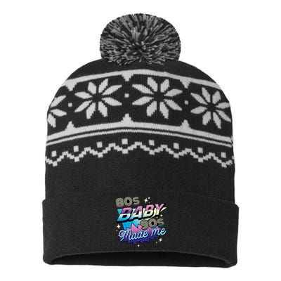 80s Baby 90s Made Me Retro USA-Made Snowflake Beanie