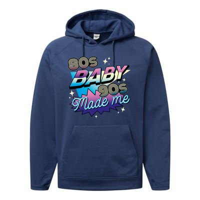 80s Baby 90s Made Me Retro Performance Fleece Hoodie