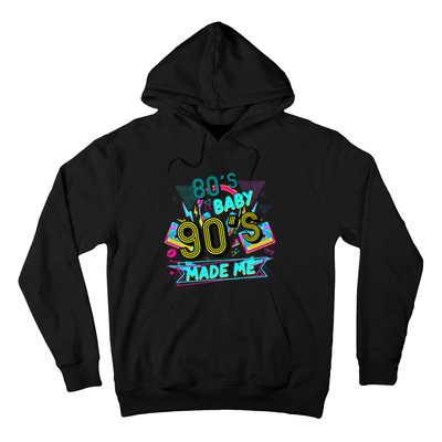 80s Baby 90s Made Me Funny Retro 1980s Hoodie