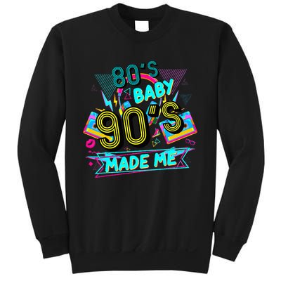 80s Baby 90s Made Me Funny Retro 1980s Sweatshirt