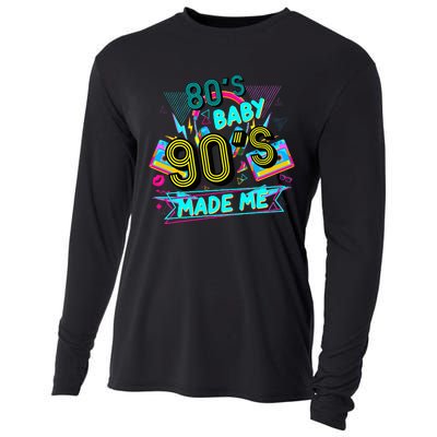 80s Baby 90s Made Me Funny Retro 1980s Cooling Performance Long Sleeve Crew