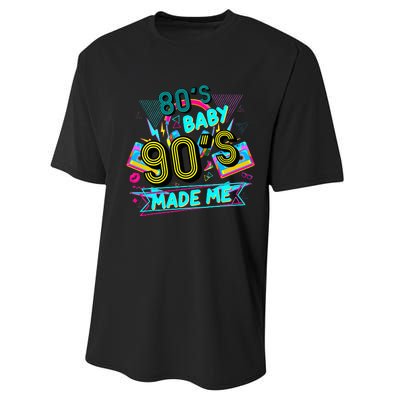 80s Baby 90s Made Me Funny Retro 1980s Performance Sprint T-Shirt