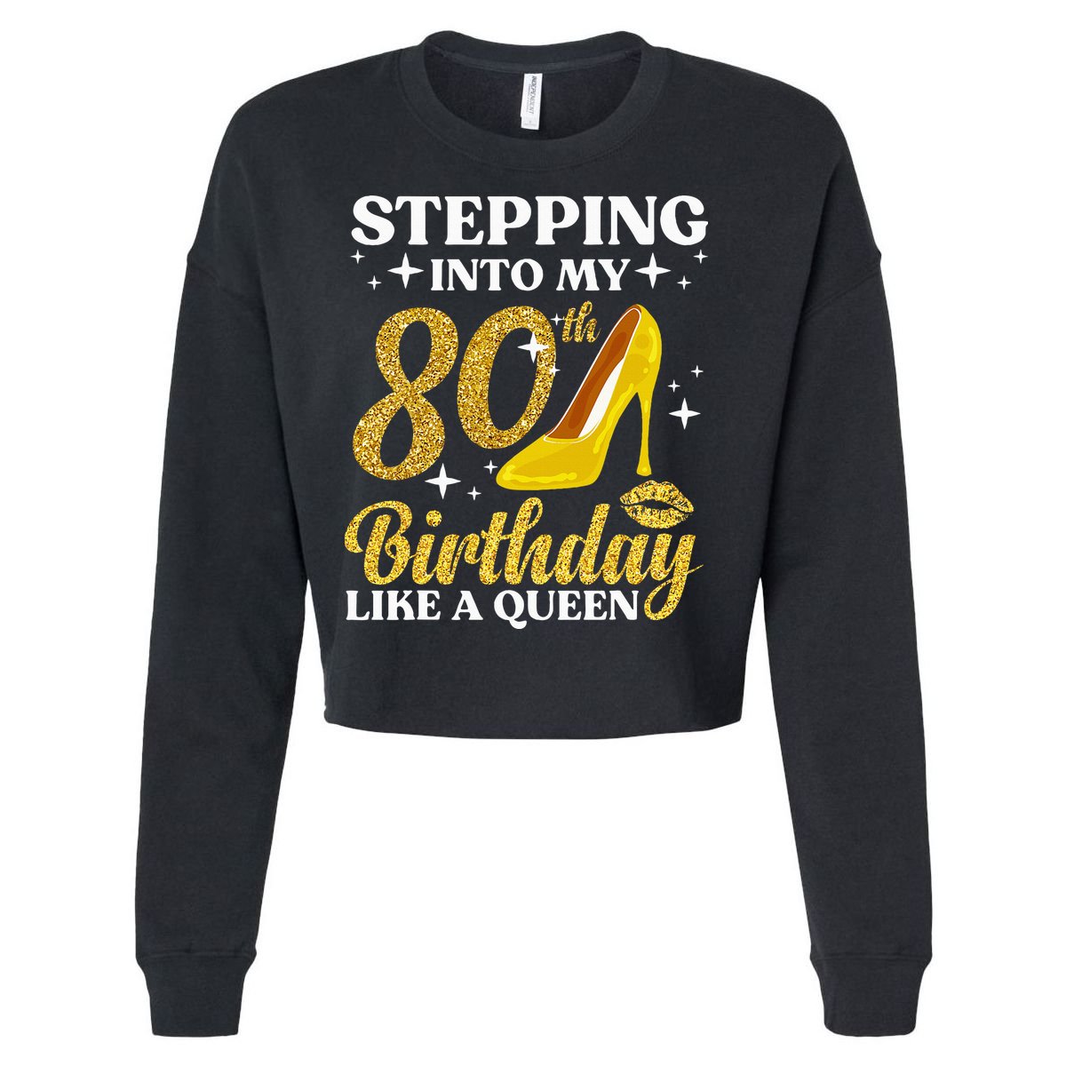 80th Birthday Art For Ladies Turning 80 Gag Cropped Pullover Crew