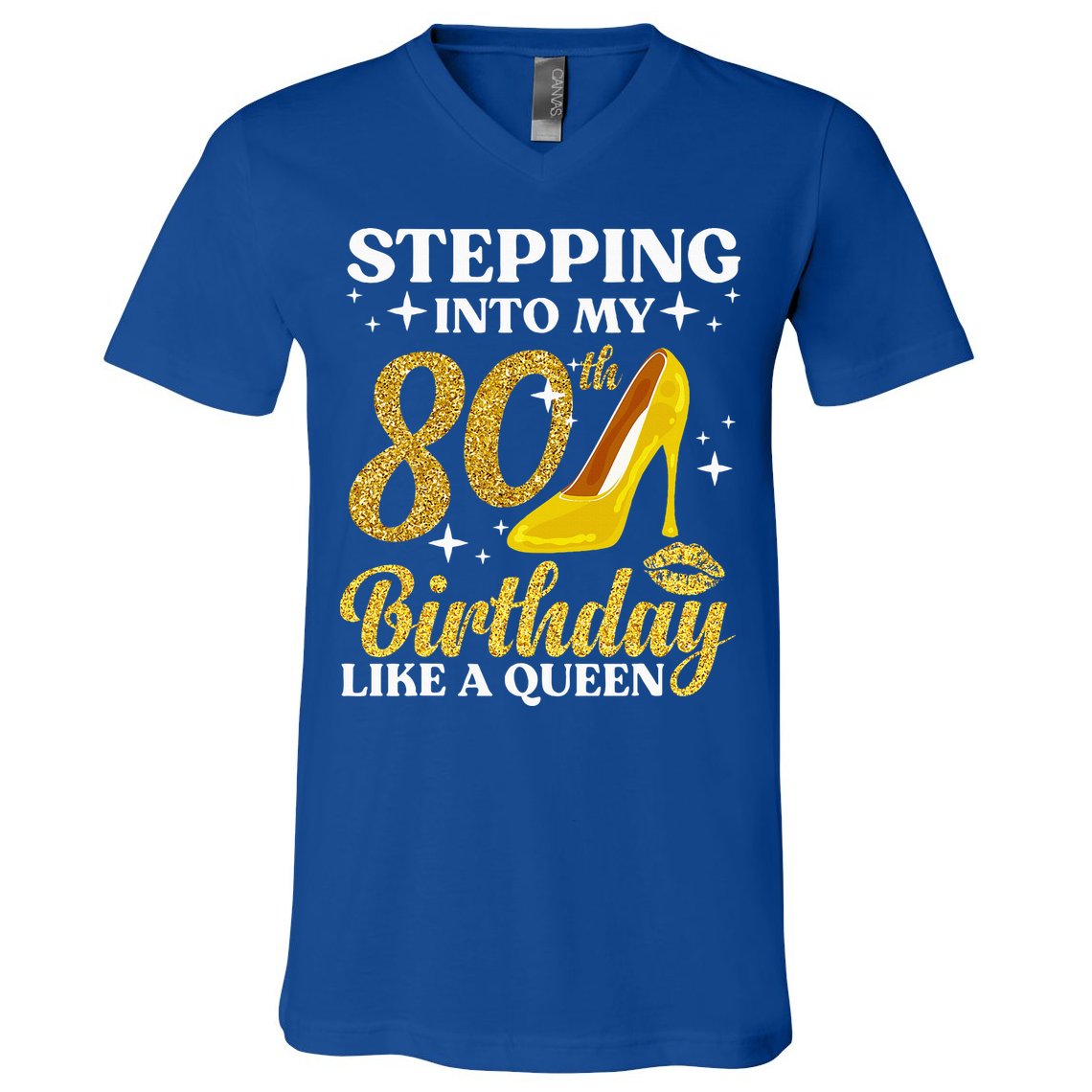 80th Birthday Art For Ladies Turning 80 Gag V-Neck T-Shirt