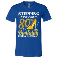 80th Birthday Art For Ladies Turning 80 Gag V-Neck T-Shirt