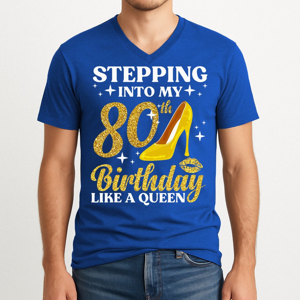 80th Birthday Art For Ladies Turning 80 Gag V-Neck T-Shirt