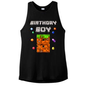 8th Birthday Boy 8 Video Garner Pixel Number Eight Bday Party Ladies PosiCharge Tri-Blend Wicking Tank