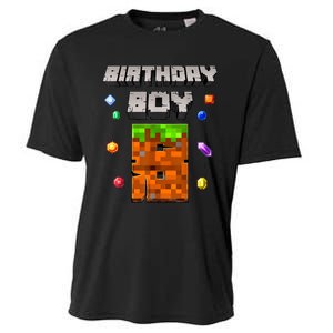 8th Birthday Boy 8 Video Garner Pixel Number Eight Bday Party Cooling Performance Crew T-Shirt