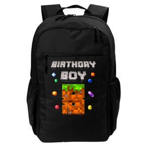 8th Birthday Boy 8 Video Garner Pixel Number Eight Bday Party Daily Commute Backpack