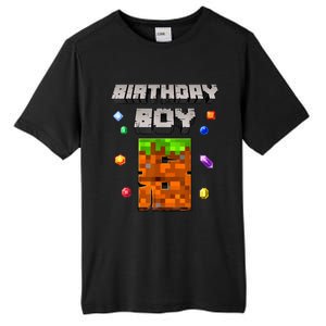 8th Birthday Boy 8 Video Garner Pixel Number Eight Bday Party Tall Fusion ChromaSoft Performance T-Shirt