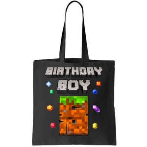 8th Birthday Boy 8 Video Garner Pixel Number Eight Bday Party Tote Bag