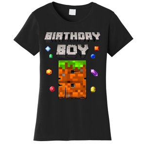 8th Birthday Boy 8 Video Garner Pixel Number Eight Bday Party Women's T-Shirt