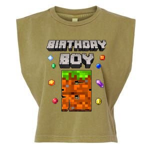 8th Birthday Boy 8 Video Garner Pixel Number Eight Bday Party Garment-Dyed Women's Muscle Tee