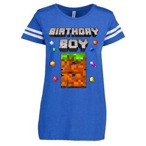 8th Birthday Boy 8 Video Garner Pixel Number Eight Bday Party Enza Ladies Jersey Football T-Shirt