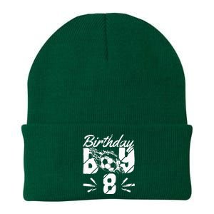 8th Birthday Birthday Boy Birthday Boy Soccer Fan Knit Cap Winter Beanie