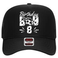 8th Birthday Birthday Boy Birthday Boy Soccer Fan High Crown Mesh Back Trucker Hat