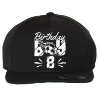 8th Birthday Birthday Boy Birthday Boy Soccer Fan Wool Snapback Cap