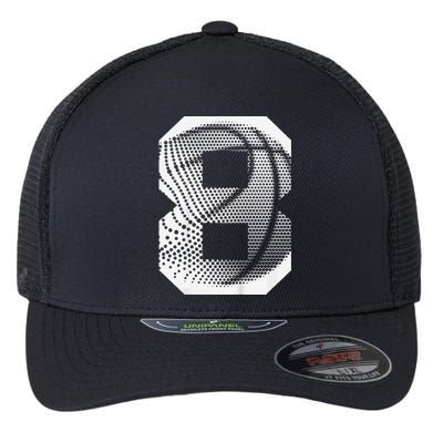 8th Birthday Boy Basketball Player Basketball 8 Years Old Flexfit Unipanel Trucker Cap