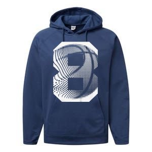 8th Birthday Boy Basketball Player Basketball 8 Years Old Performance Fleece Hoodie