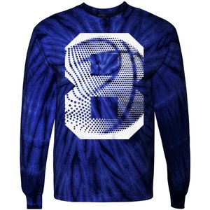 8th Birthday Boy Basketball Player Basketball 8 Years Old Tie-Dye Long Sleeve Shirt