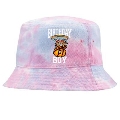 8th Birthday Basketball 8 Years Old Gift Tie-Dyed Bucket Hat