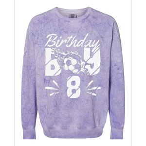 8th Birthday Birthday Boy Birthday Boy Soccer Fan Colorblast Crewneck Sweatshirt