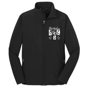 8th Birthday Birthday Boy Birthday Boy Soccer Fan Core Soft Shell Jacket