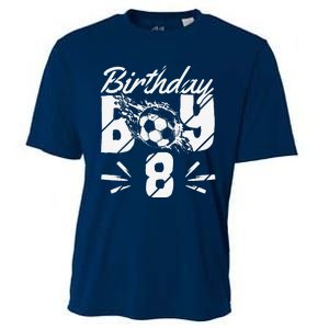 8th Birthday Birthday Boy Birthday Boy Soccer Fan Cooling Performance Crew T-Shirt