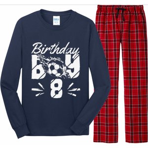 8th Birthday Birthday Boy Birthday Boy Soccer Fan Long Sleeve Pajama Set