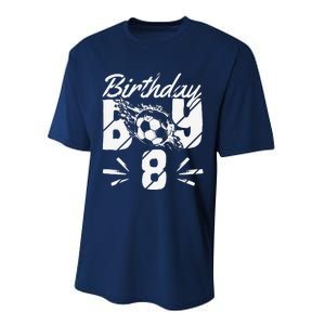 8th Birthday Birthday Boy Birthday Boy Soccer Fan Performance Sprint T-Shirt