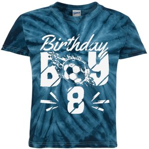 8th Birthday Birthday Boy Birthday Boy Soccer Fan Kids Tie-Dye T-Shirt