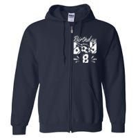 8th Birthday Birthday Boy Birthday Boy Soccer Fan Full Zip Hoodie