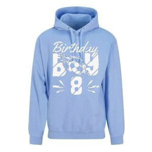 8th Birthday Birthday Boy Birthday Boy Soccer Fan Unisex Surf Hoodie