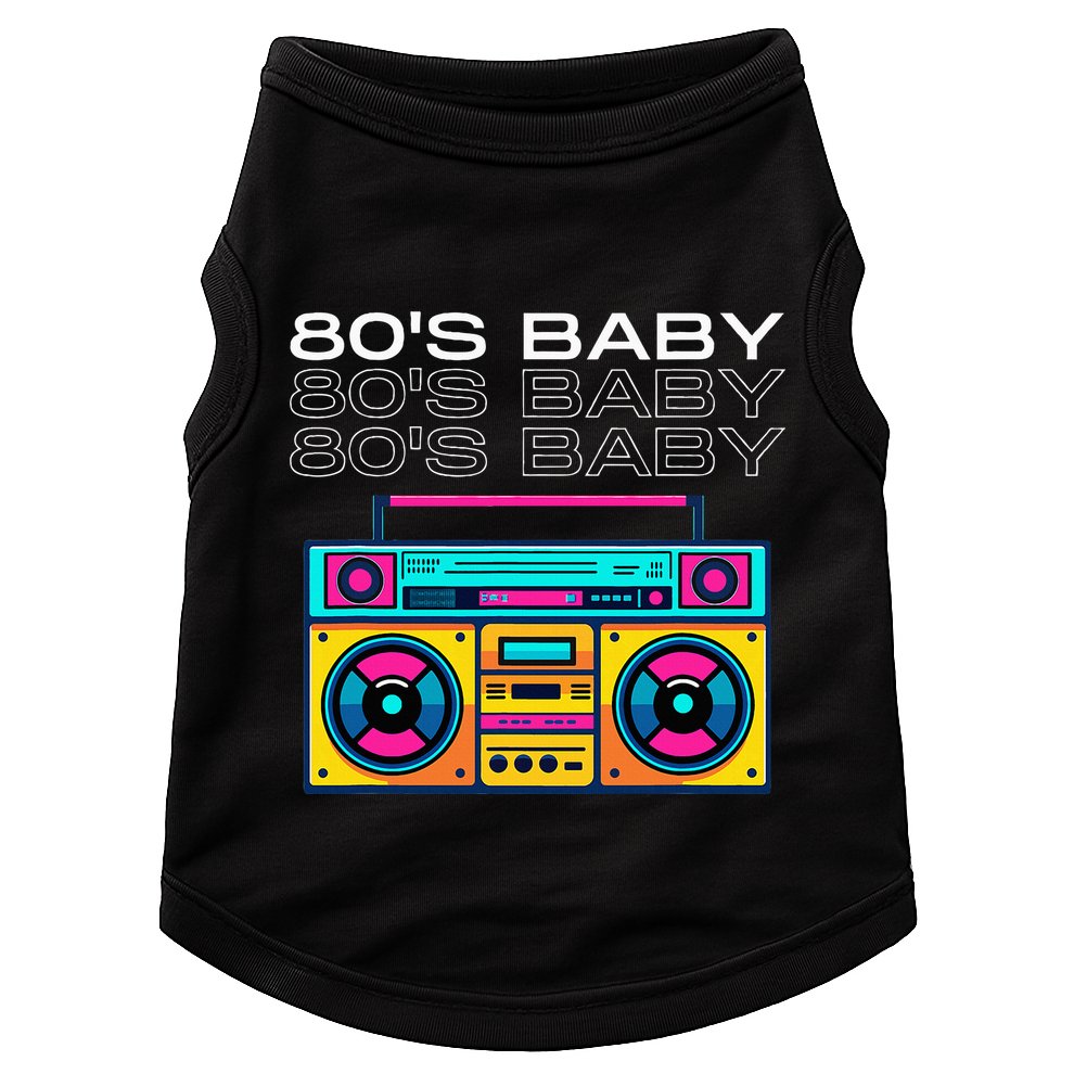 80S Baby Boombox Vintage Nostalgia Wear Retro Inspired Doggie Tank