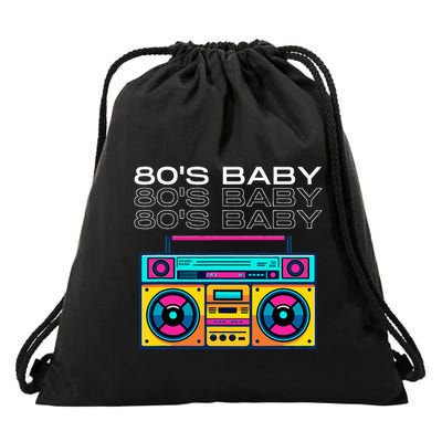 80S Baby Boombox Vintage Nostalgia Wear Retro Inspired Drawstring Bag