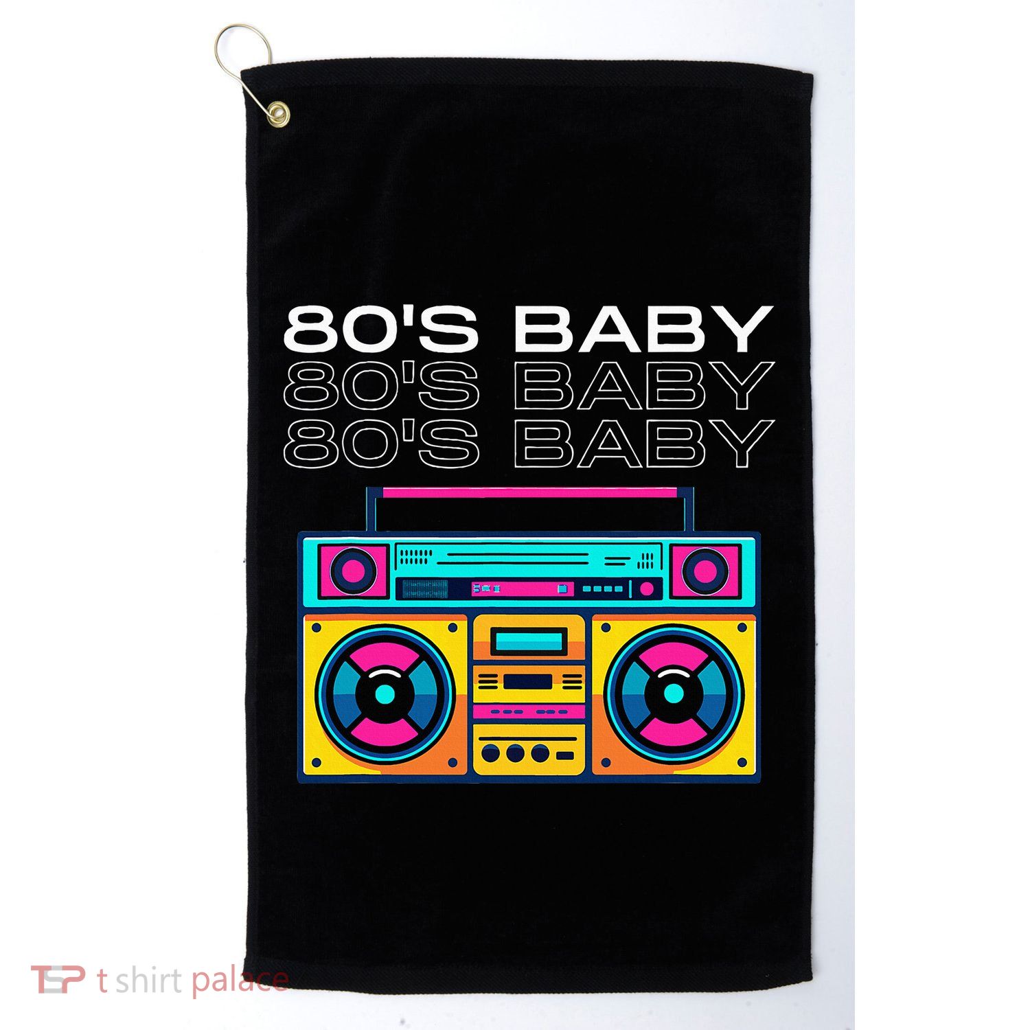 80S Baby Boombox Vintage Nostalgia Wear Retro Inspired Golf Towel
