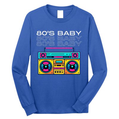 80S Baby Boombox Vintage Nostalgia Wear Retro Inspired Long Sleeve Shirt