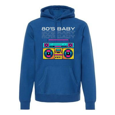 80S Baby Boombox Vintage Nostalgia Wear Retro Inspired Premium Hoodie