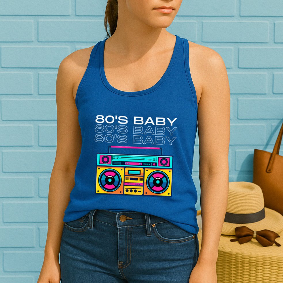80S Baby Boombox Vintage Nostalgia Wear Retro Inspired Womens Tank Top