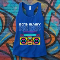 80S Baby Boombox Vintage Nostalgia Wear Retro Inspired Womens Tank Top