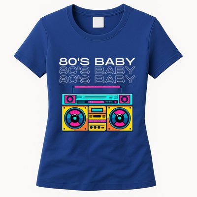 80S Baby Boombox Vintage Nostalgia Wear Retro Inspired Womens T-Shirt