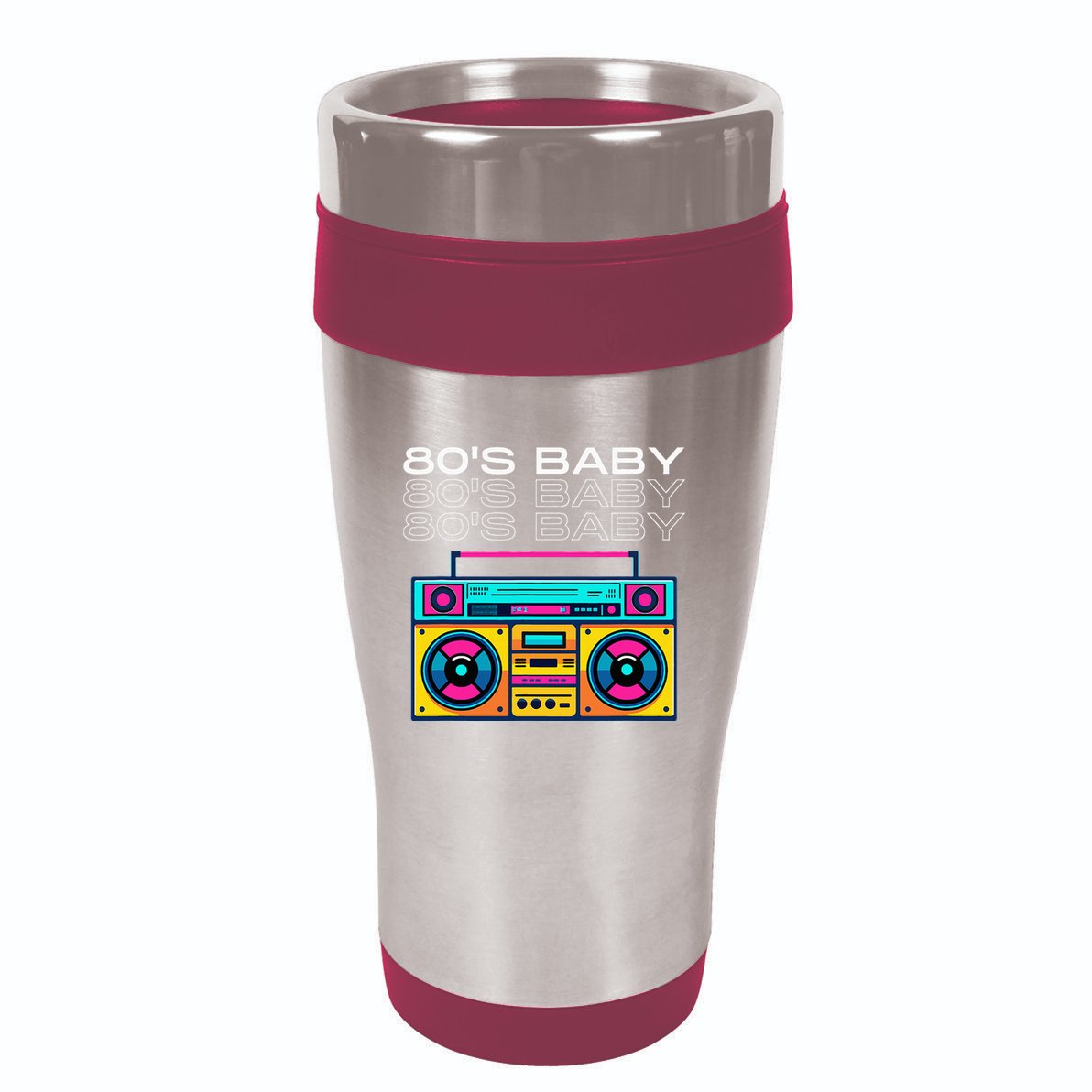 80S Baby Boombox Vintage Nostalgia Wear Retro Inspired 16oz Travel Tumbler