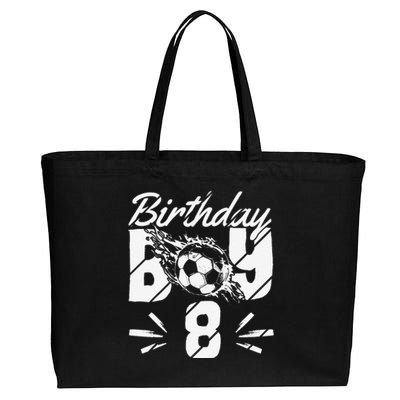 8th Birthday Birthday Boy Birthday Boy Soccer Fan Cotton Canvas Jumbo Tote