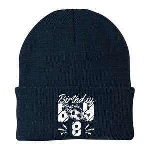 8th Birthday Birthday Boy Birthday Boy Soccer Fan Knit Cap Winter Beanie