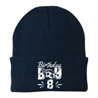 8th Birthday Birthday Boy Birthday Boy Soccer Fan Knit Cap Winter Beanie