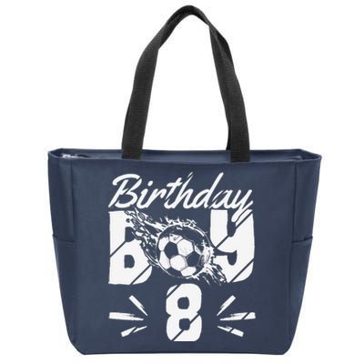 8th Birthday Birthday Boy Birthday Boy Soccer Fan Zip Tote Bag